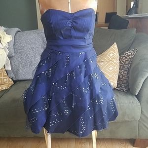 Dark Blue Sequin Homecoming/Prom Dress
